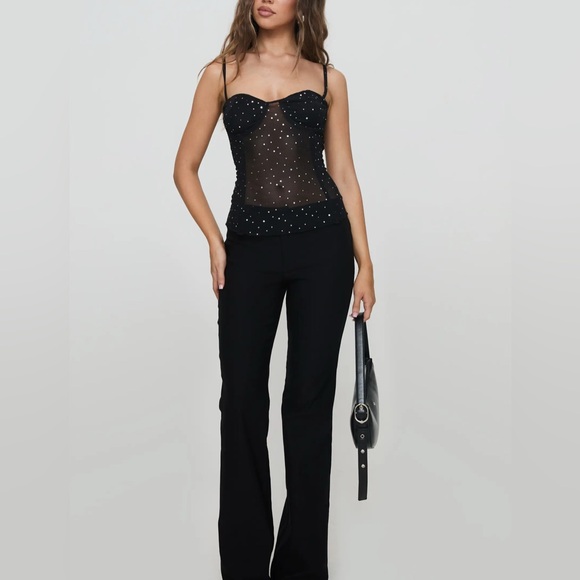 NWOT Princess Polly Mesh Sparkly Corset Top - Picture 3 of 11